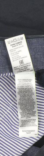 Marks and Spencer Men's Blue Trousers, Size 34, Straight Fit