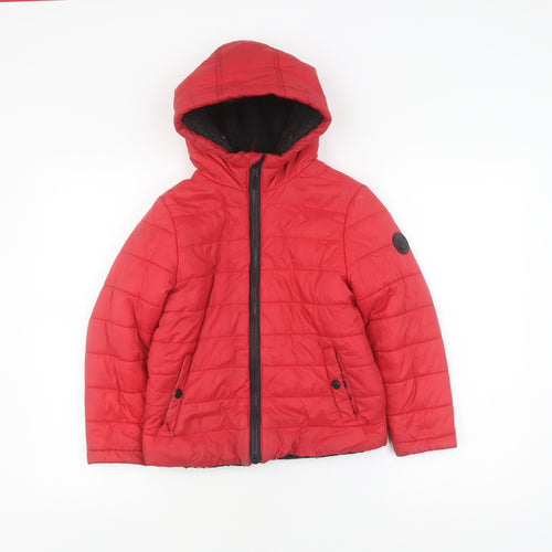 Michael Kors Boys Red Puffer Jacket - Size 7 Hooded Quilted Coat