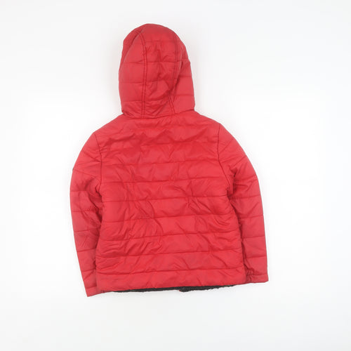 Michael Kors Boys Red Puffer Jacket - Size 7 Hooded Quilted Coat