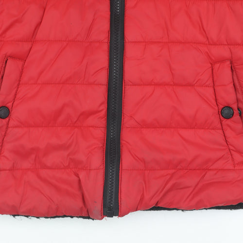 Michael Kors Boys Red Puffer Jacket - Size 7 Hooded Quilted Coat