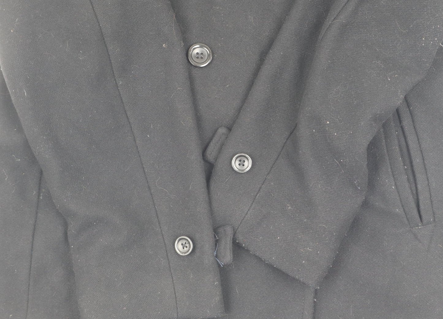 Lands' End Women's Black Wool Pea Coat Size 16