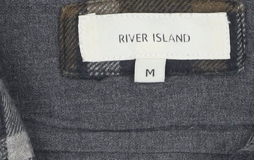River Island Men's Check Cotton Shirt M Multicoloured