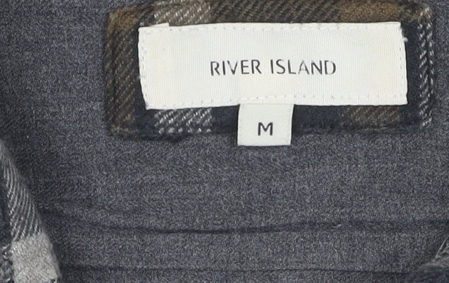 River Island Men's Check Cotton Shirt M Multicoloured