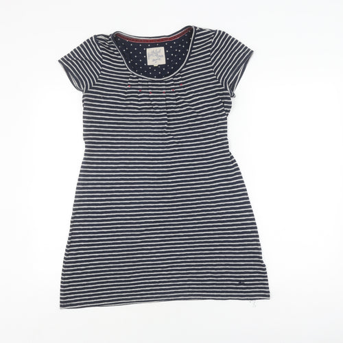 Mantaray Women's Blue Striped T-Shirt, Size 12