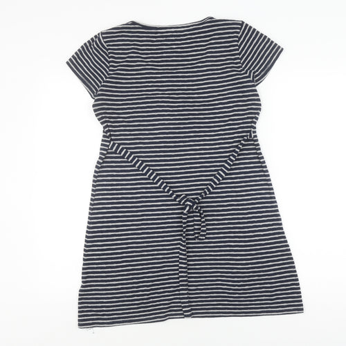 Mantaray Women's Blue Striped T-Shirt, Size 12