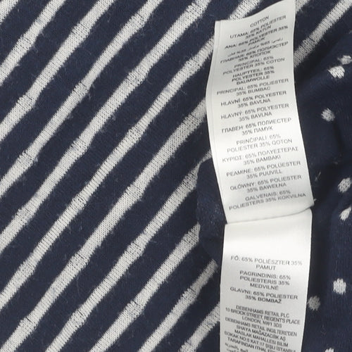 Mantaray Women's Blue Striped T-Shirt, Size 12