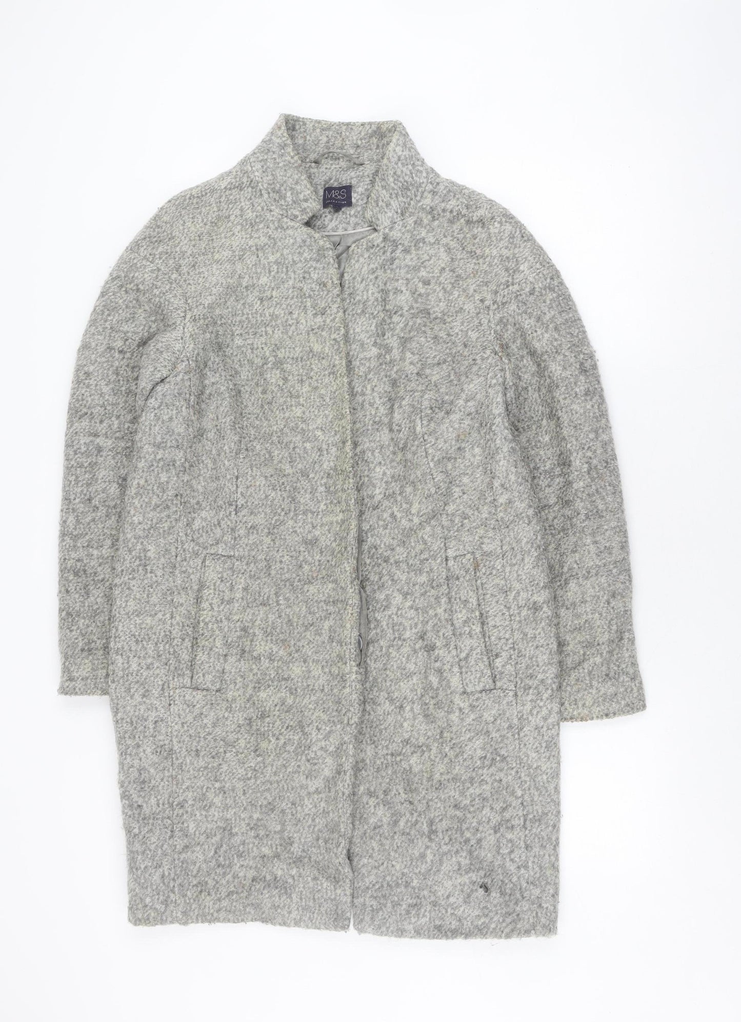 Marks & Spencer Women's Grey Wool Blend Mid-Length Coat