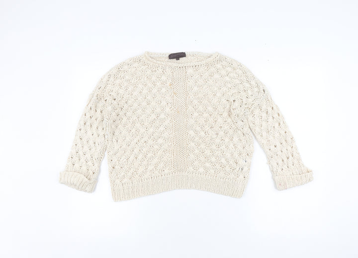 Great Plains Women's Beige Chunky Knit Pullover Jumper S