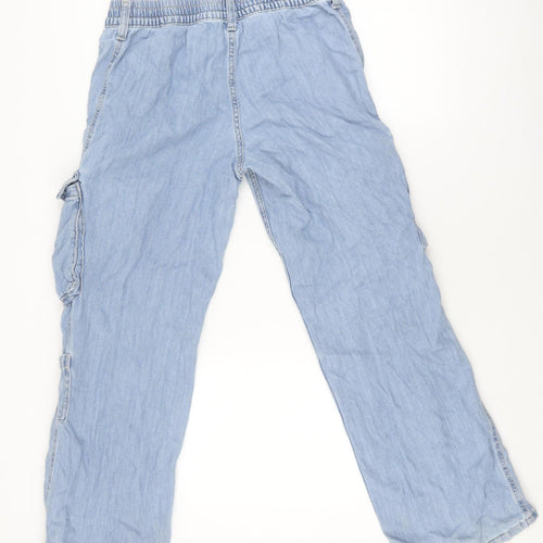 H&M Women's Blue Cargo Trousers Size 8