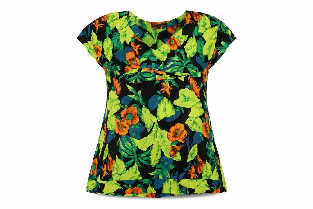 Front view of French Connection Women's Floral Tunic Blouse S