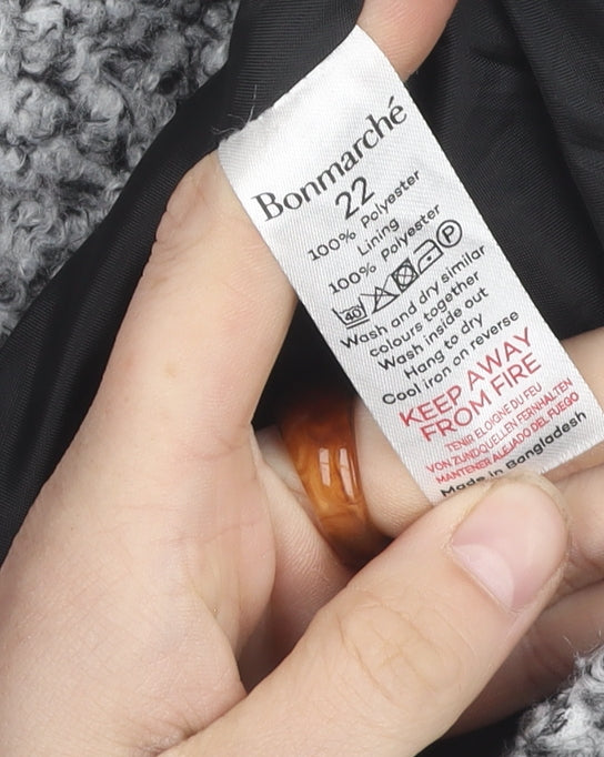 Bonmarché Women's Grey Long Sleeve Coat Size 22