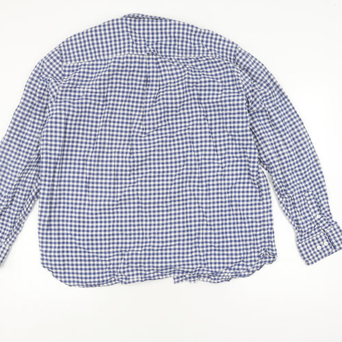 Marks and Spencer Men's Blue XL Checkered Button-Up Shirt