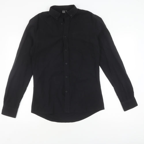 Firetrap Men's Slim Fit Black Button-Up Shirt - Size S