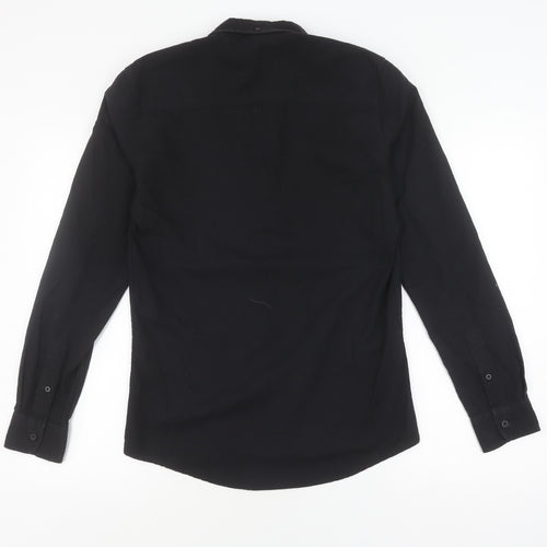 Firetrap Men's Slim Fit Black Button-Up Shirt - Size S