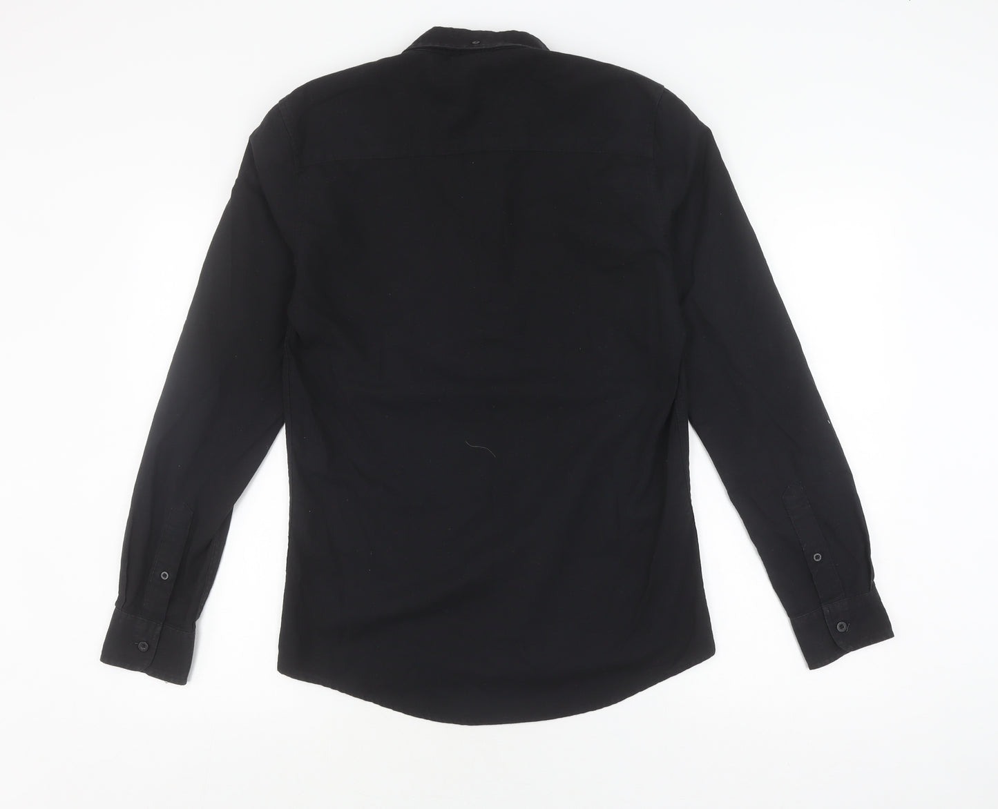 Firetrap Men's Slim Fit Black Button-Up Shirt - Size S