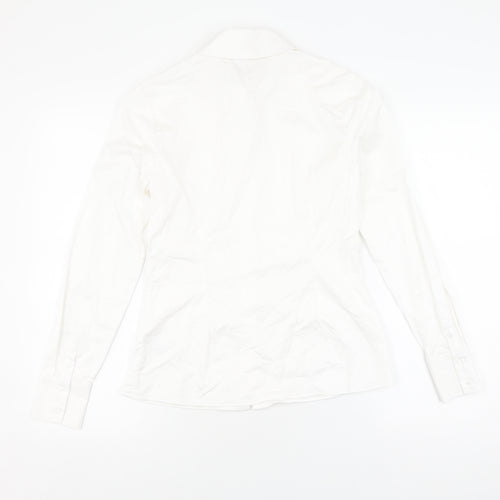 Hobbs Women's White Button-Up Shirt Size 8