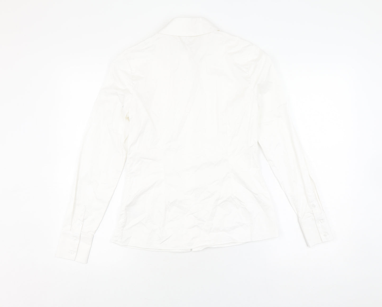 Hobbs Women's White Button-Up Shirt Size 8