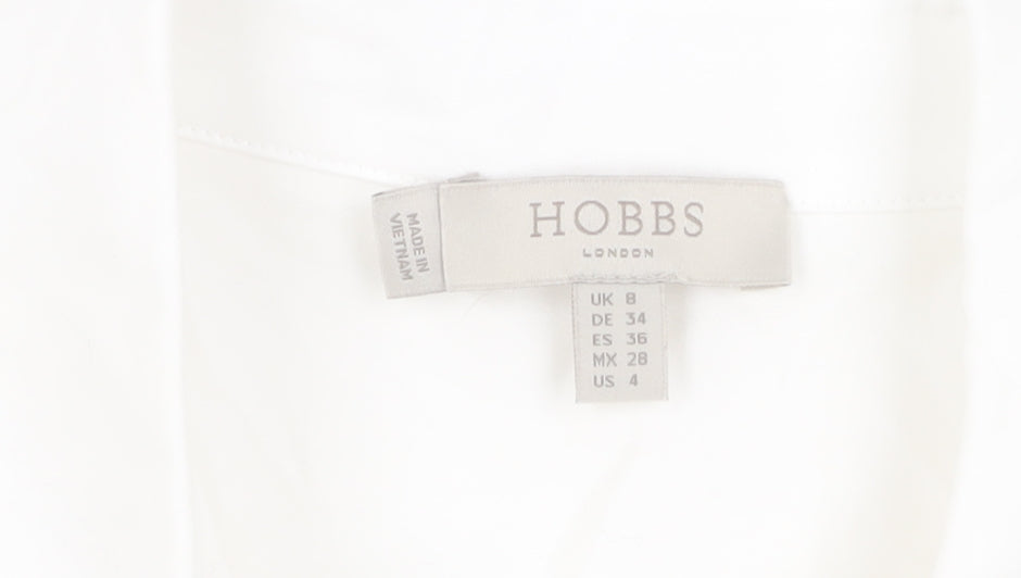 Hobbs Women's White Button-Up Shirt Size 8