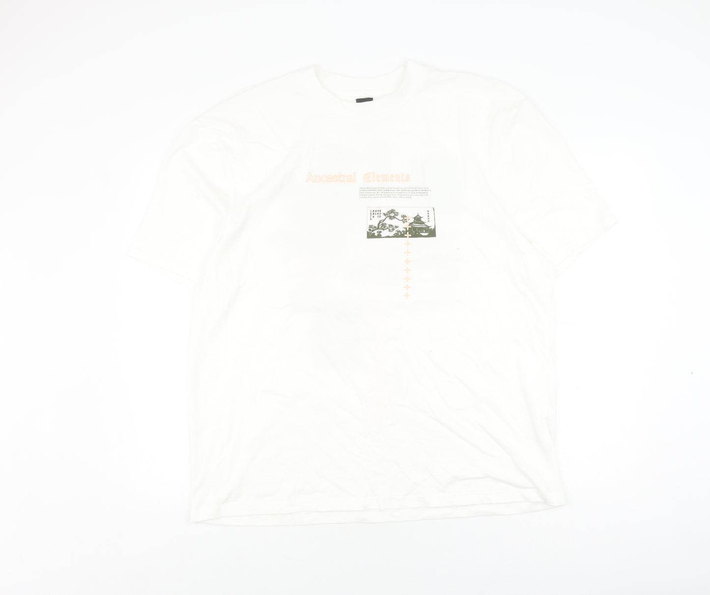 River Island Men's XL White Graphic Art T-Shirt
