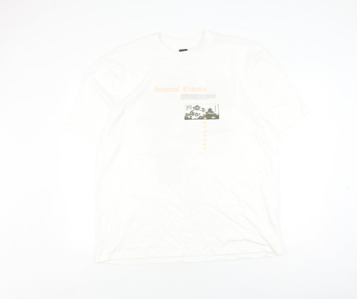 River Island Men's XL White Graphic Art T-Shirt
