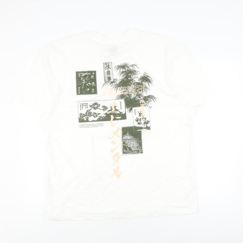 River Island Men's XL White Graphic Art T-Shirt