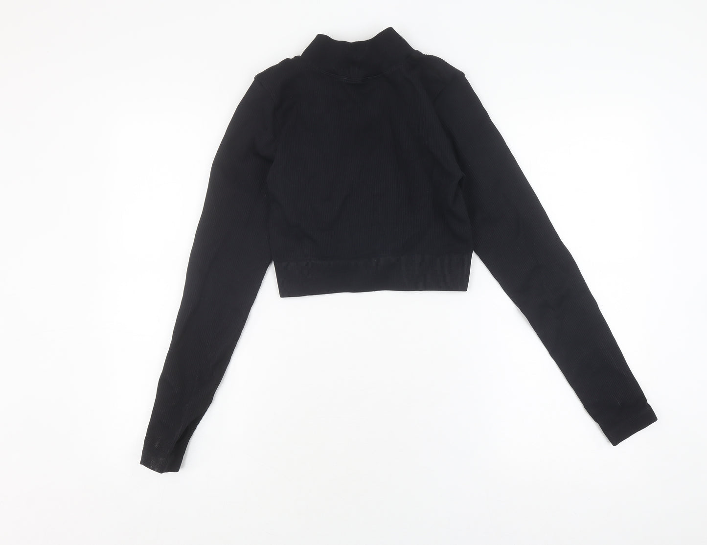 Mooslover Women's Black Cropped Nylon Pullover L