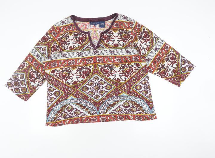 Artocapes Women's Multicoloured XL Tunic, 3/4 Sleeve Top