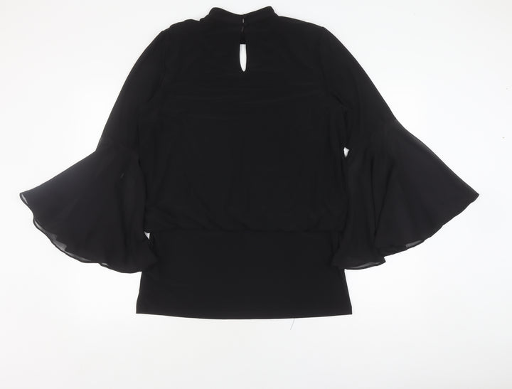 Coco Bianco Women's Black L Blouse Tunic High Neck