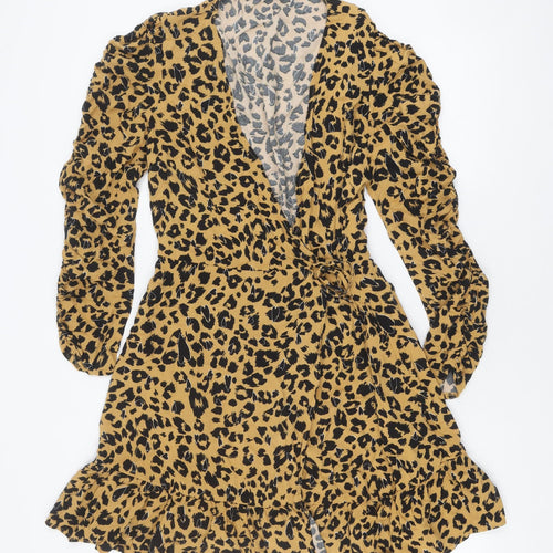 Topshop Women’s Animal Print Dress, Size 14, Viscose