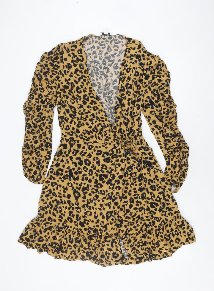 Topshop Women’s Animal Print Dress, Size 14, Viscose