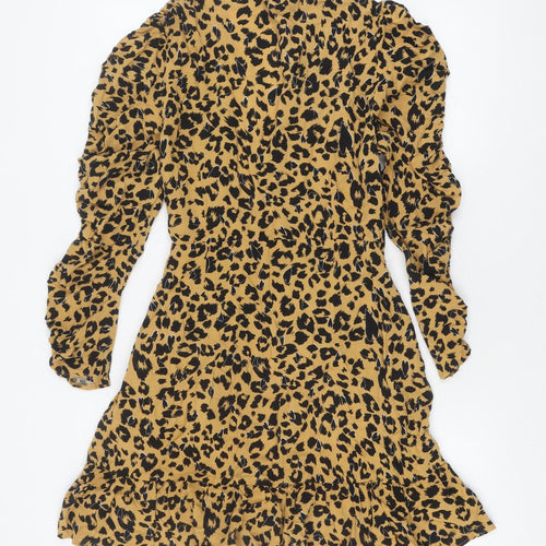 Topshop Women’s Animal Print Dress, Size 14, Viscose