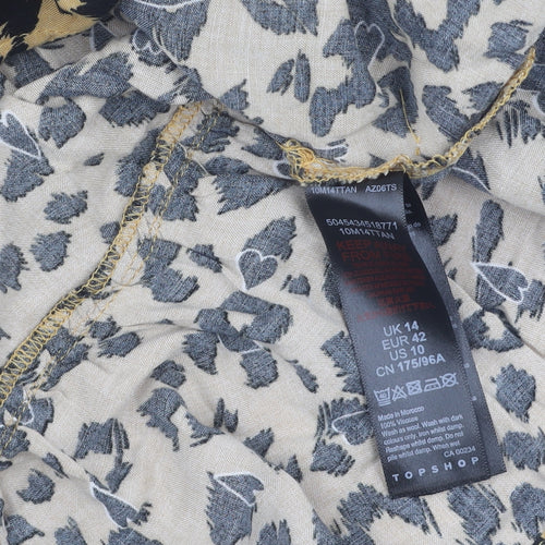 Topshop Women’s Animal Print Dress, Size 14, Viscose
