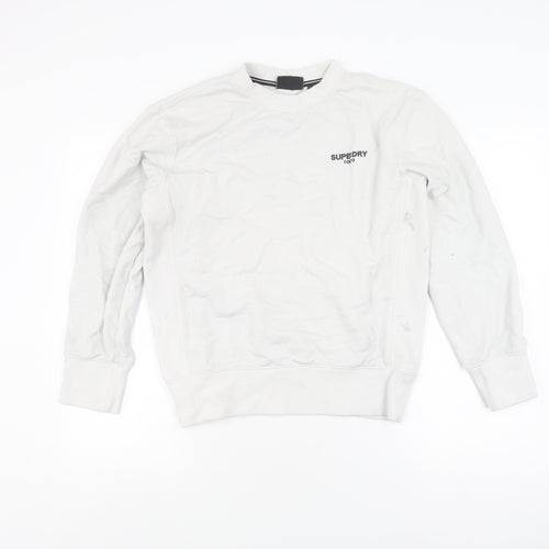 Superdry Unisex White Crew Neck Sweatshirt Size S