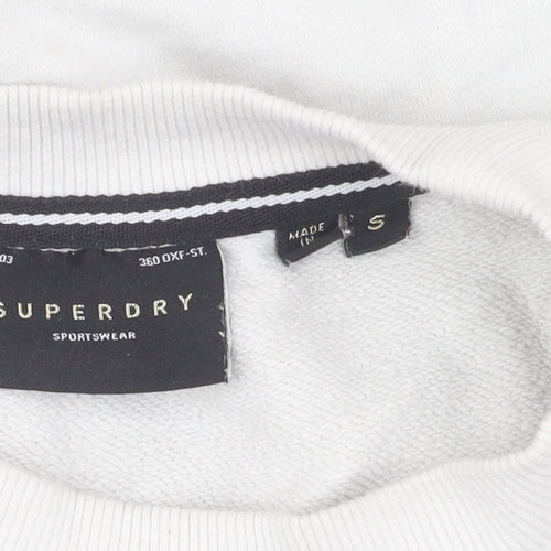Superdry Unisex White Crew Neck Sweatshirt Size S