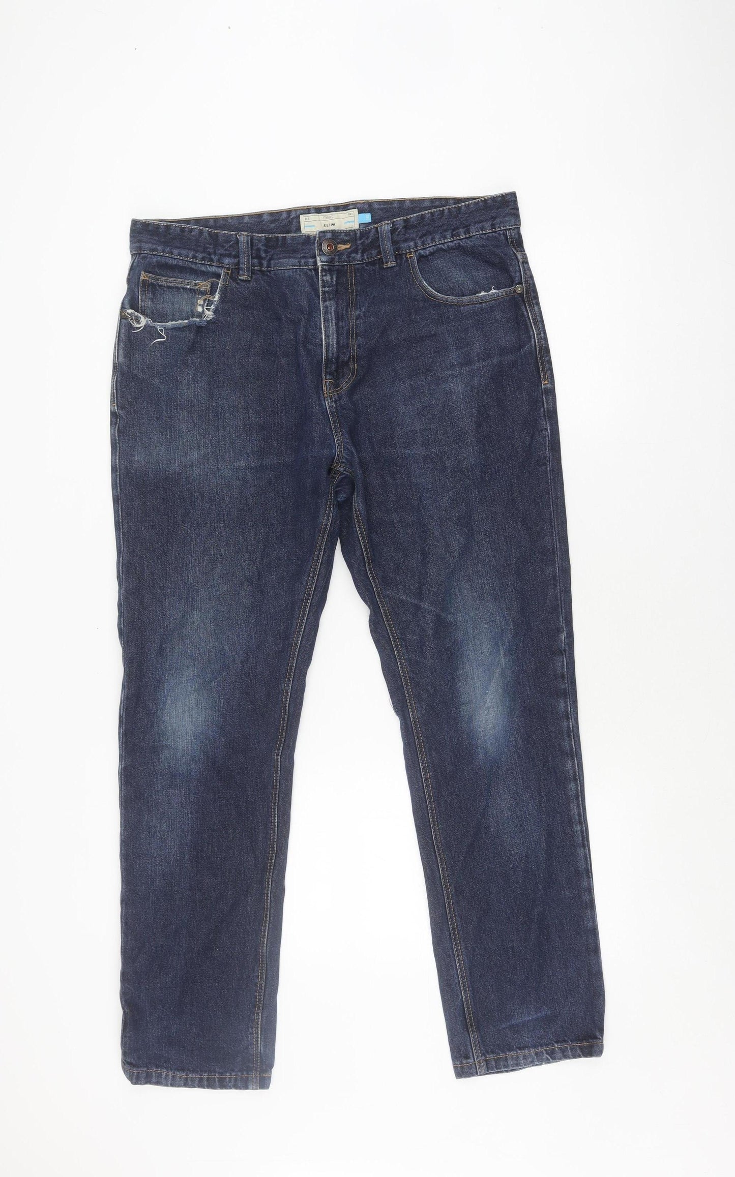 Next Women's Blue Slim Straight Jeans Size 16