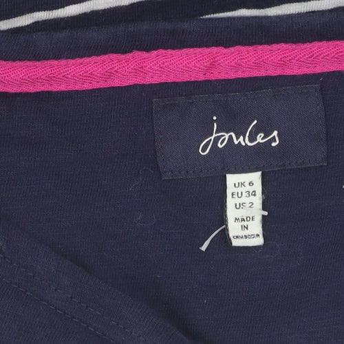 Joules Women's Blue Striped Long Sleeve Top