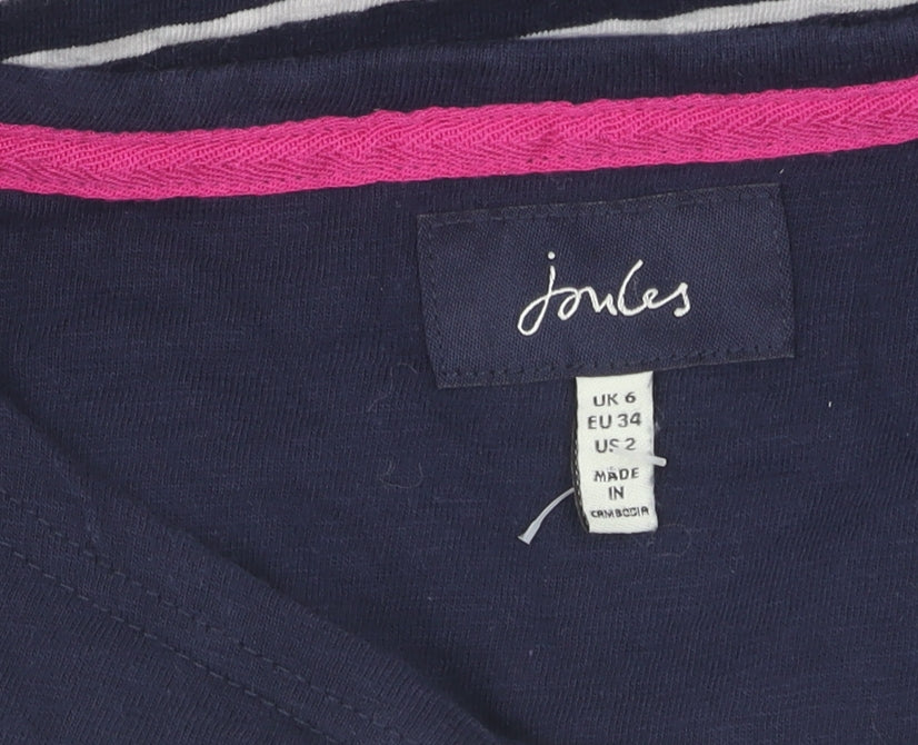 Joules Women's Blue Striped Long Sleeve Top