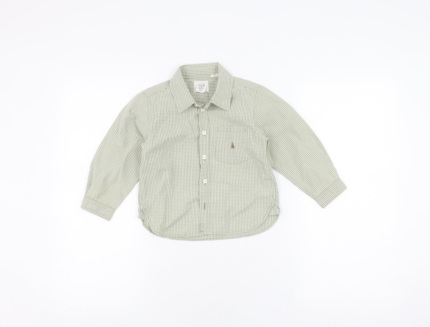 Gap Boys Green Check Button-Up Shirt, 3 Years, Long Sleeve