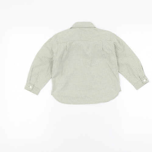 Gap Boys Green Check Button-Up Shirt, 3 Years, Long Sleeve