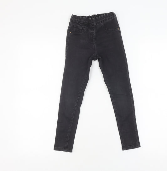Next Girls Black Denim Jegging Jeans 6-7 Years Slim Fit