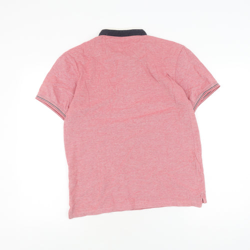 Zara Men Pink Polo Shirt, Size L, Short Sleeve Casual