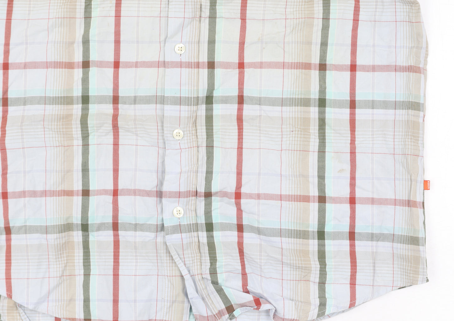 Hugo Boss Men's XL Multicolour Plaid Short Sleeve Shirt
