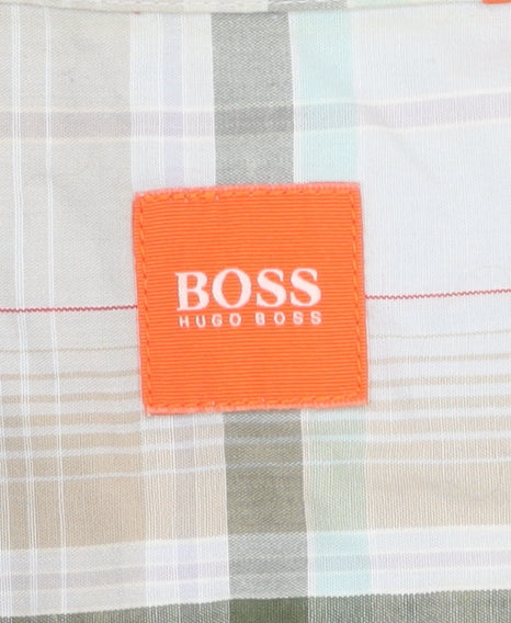 Hugo Boss Men's XL Multicolour Plaid Short Sleeve Shirt