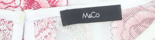 M&Co Women's Ivory Floral Embroidered Blouse, Size 20