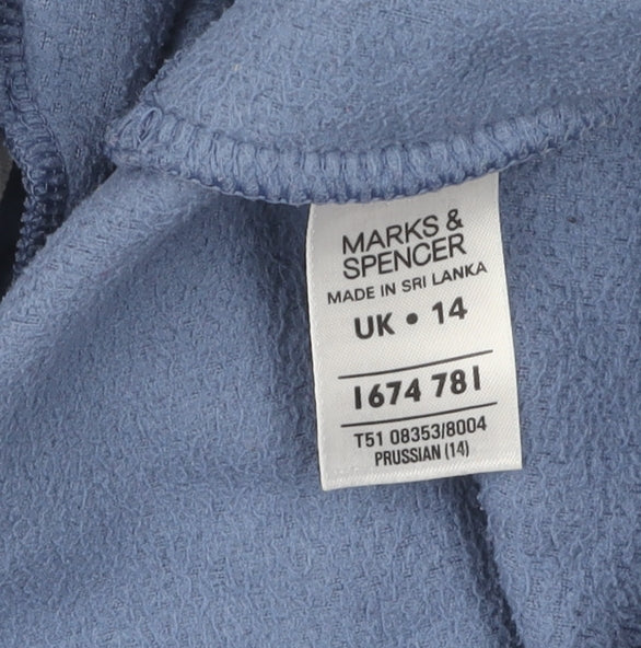 Marks and Spencer Women's Blue Fleece Jacket Size 14