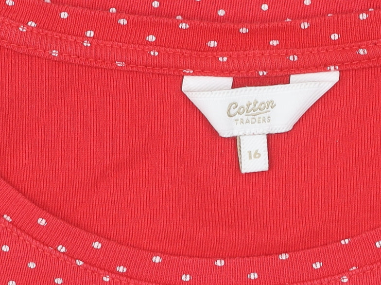 Cotton Traders Red Polka Dot Women's Size 16 T-Shirt