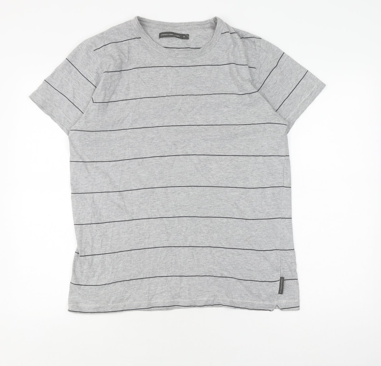 French Connection Men's Grey XL Striped T-Shirt