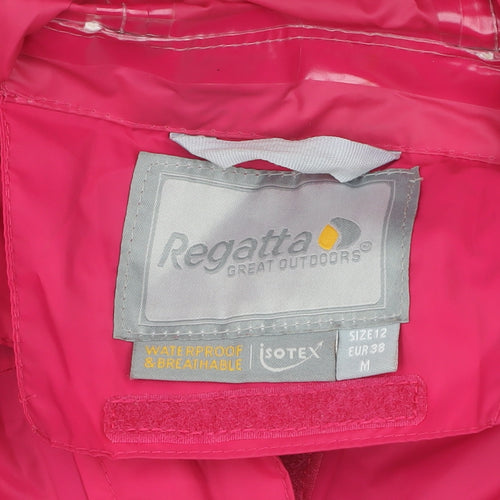 Regatta Women's Pink Waterproof Rain Coat Jacket Size 12