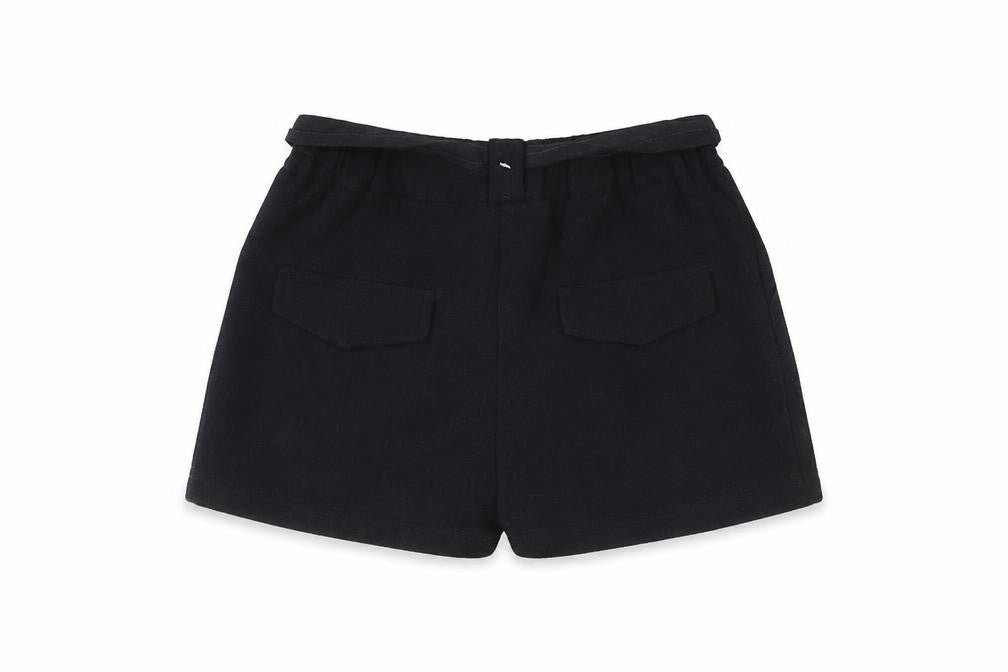 Next Girls Black Casual Shorts 9 Years with Pleated Front