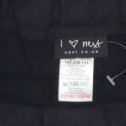 Next Girls Black Casual Shorts 9 Years with Pleated Front